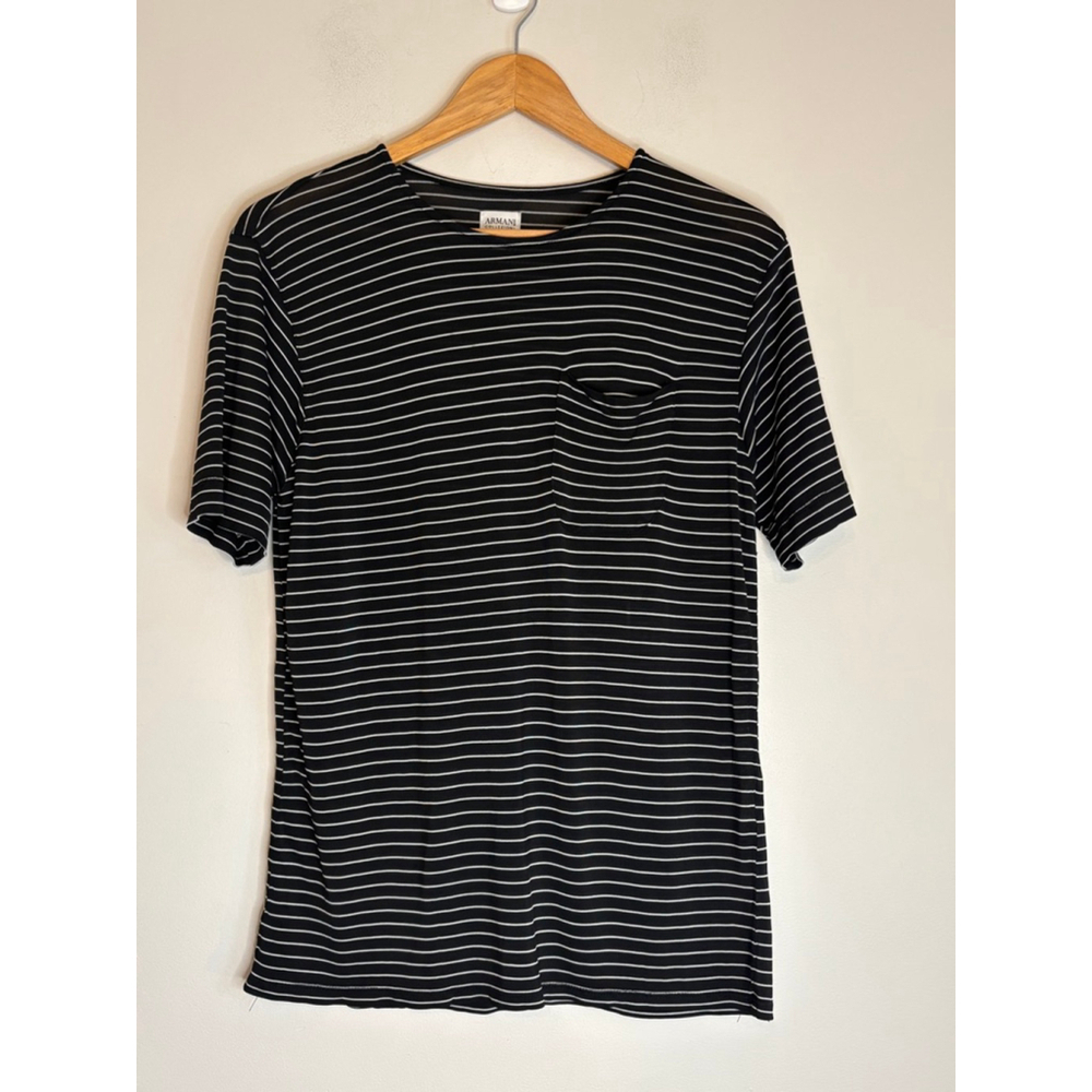 Armani Collezioni Mens Viscose Crew Neck Short Sleeve Shirt Medium